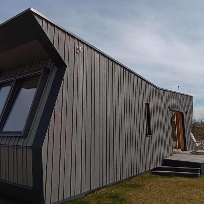 Modulares Haus Flex 32 - Modernes Design mit schrägem Dach und nachhaltiger Bauweise - Zyklushaus.at